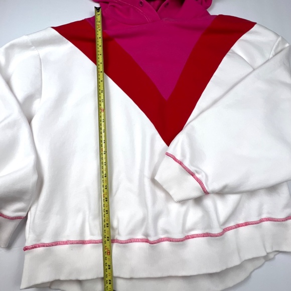 Maeve by Anthropologie Color Block Oversized Sweatshirt Hoodie 3X white multi - Picture 6 of 11
